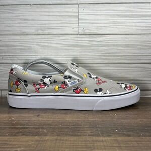 Vans Classic Slip On Mickey Mouse Men's Gray Shoes - Men's Size 10